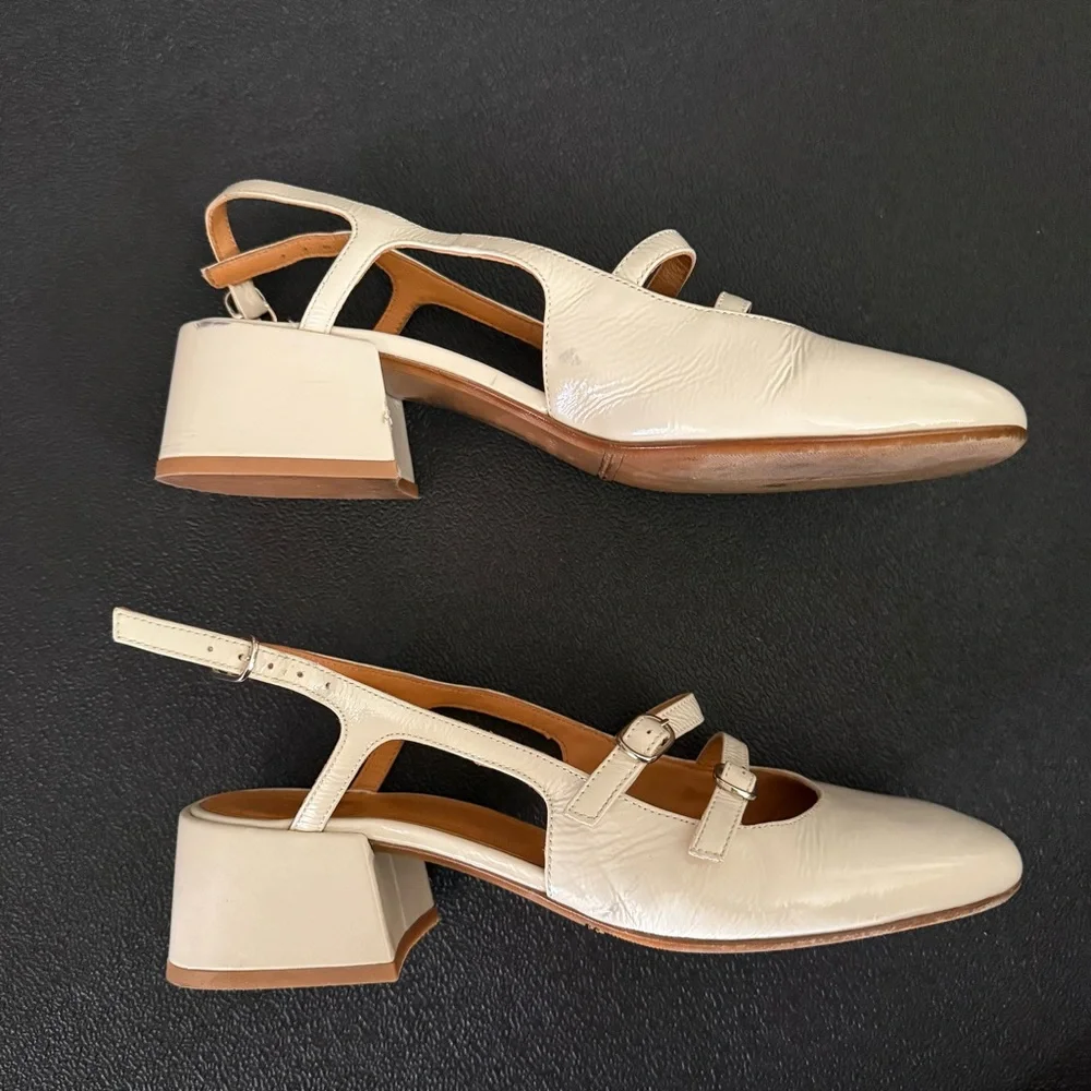 Sezane Paula Babies Shoes Cream Patent leather size 38 7.5 - Picture 11 of 12